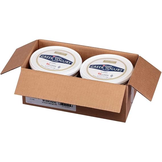 Krono Nonfat Plain Greek Yogurt, 4 Pound - 2 per pack -- 2 packs per case.