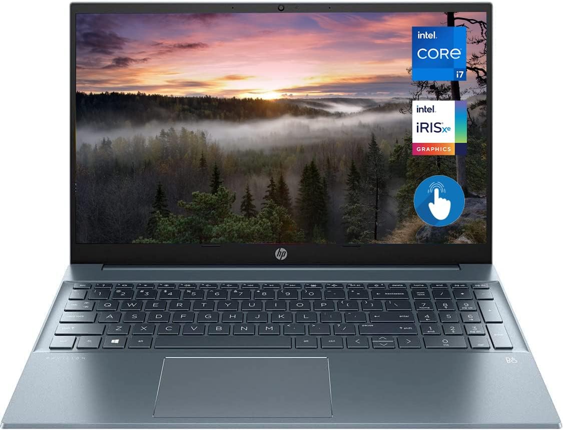 HP Newest Pavilion Laptop, 15.6" Full HD Touchscreen, Intel Core i7-1255U Processor, 64GB RAM, 1TB SSD, Backlit Keyboard, Wi-Fi 6, HDMI, Webcam, Windows 11 Home, Blue