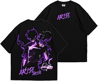 TEESANIME Tees Anime Arise Sung Jinwoo Oversized T Shirt for Men and Women Premium Heavy Gauge Cotton Drop Shoulder Baggy ...
