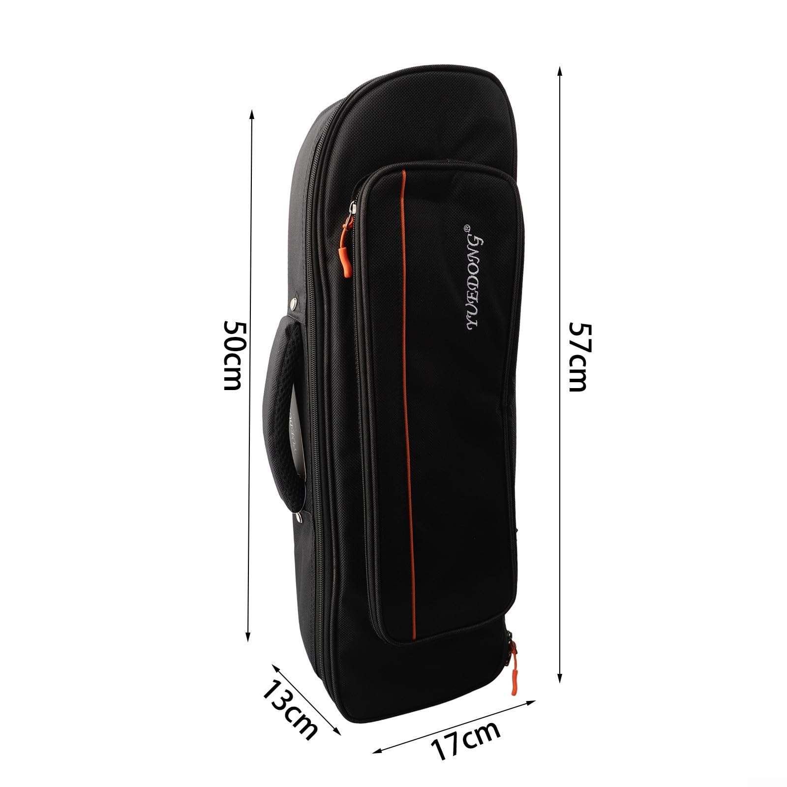Mochila portátil para trompeta, funda de tela suave resistente al agua para instrumentos de latón, 57 x 17 x 13 cm