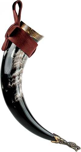 Miniatura 3 de NORSE EMPIRE Juego de 4 cuernos para beber (cuerno clásico de 12 onzas) único y 100% auténtico Cuerno de buey  Hecho a mano  Seguro para alimentos