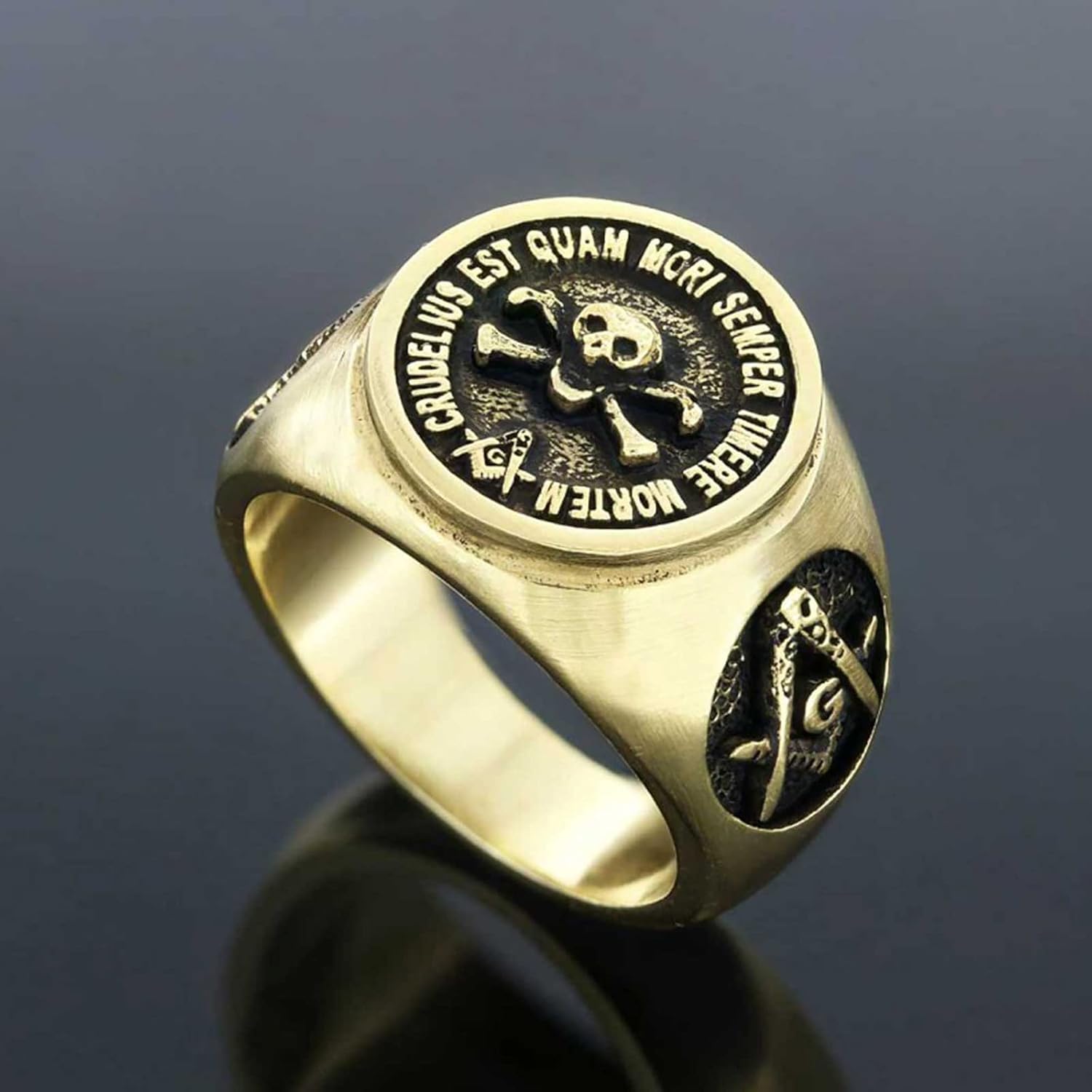 Silver Morality Masonic Ring, Personalized Freemasonry Ring, Customizable Freemason Eye of Providence Ring, Master Mason Ring, Crest Ring