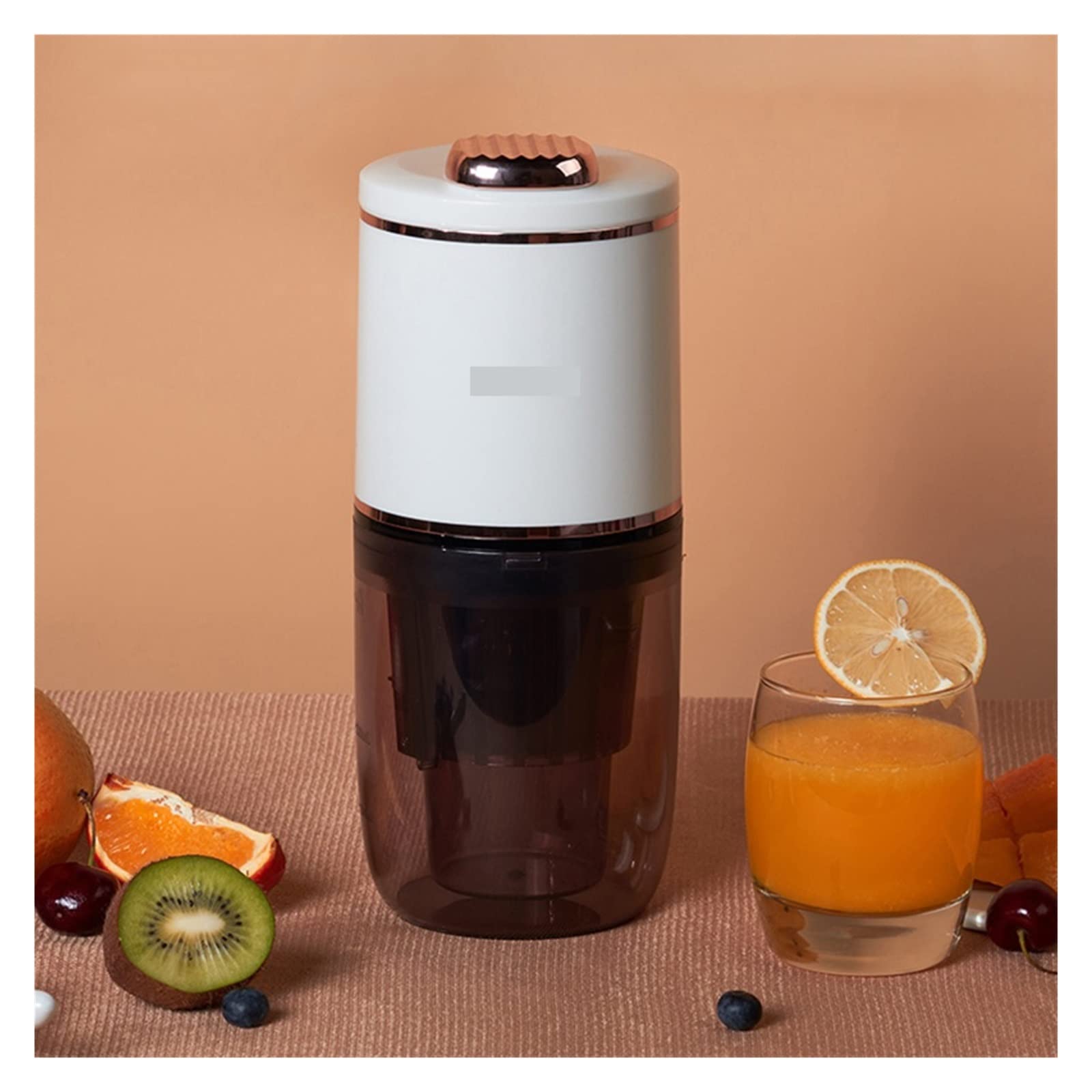 MIIKHI Electric Slow Juicer Screw Cold Press Extractor Portable Blender Fruit Vegetable Juicer Machine Squeezer Orange Juice Maker (Wit)