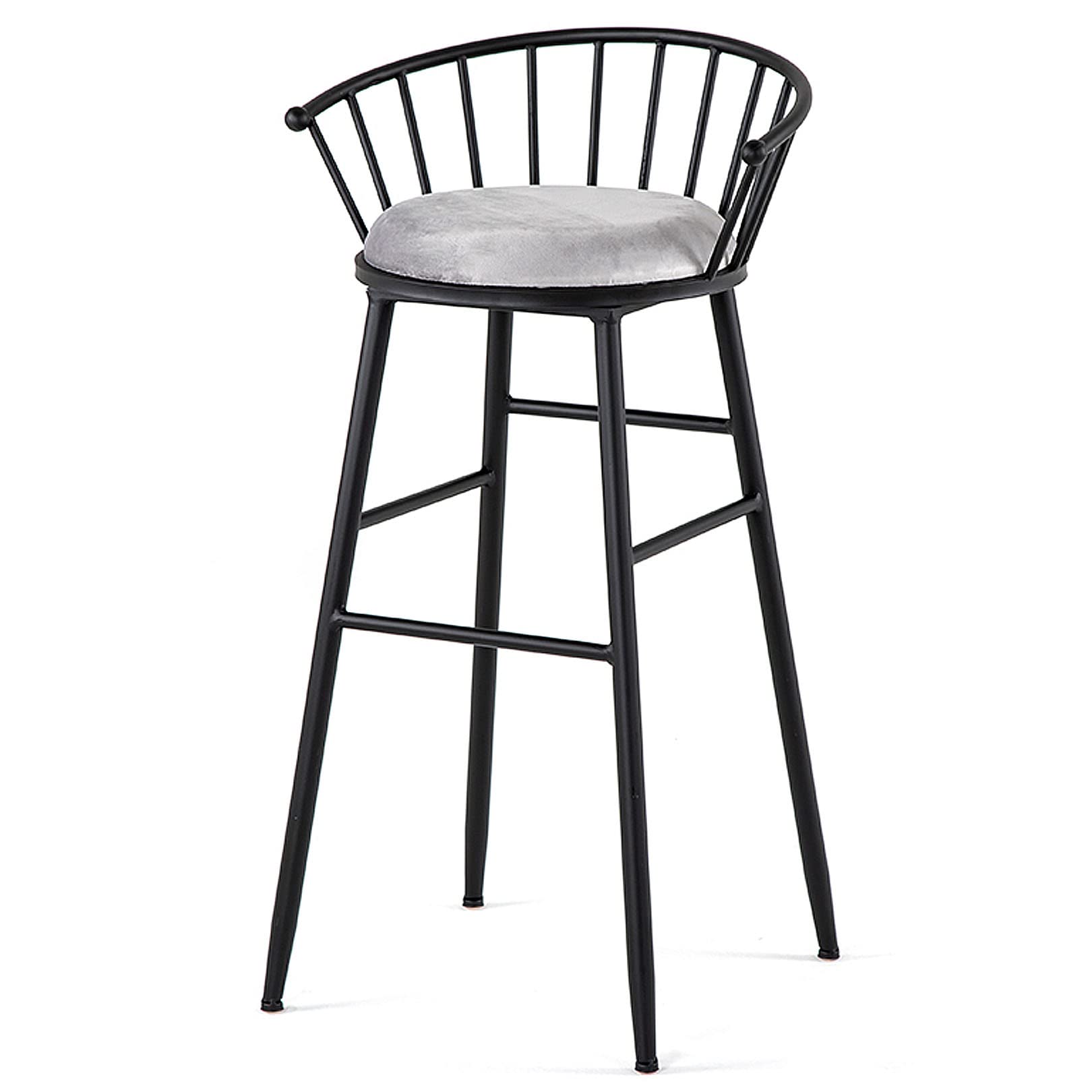 Tabourets de comptoir en velours de haute qualite avec pieds robustes en metal