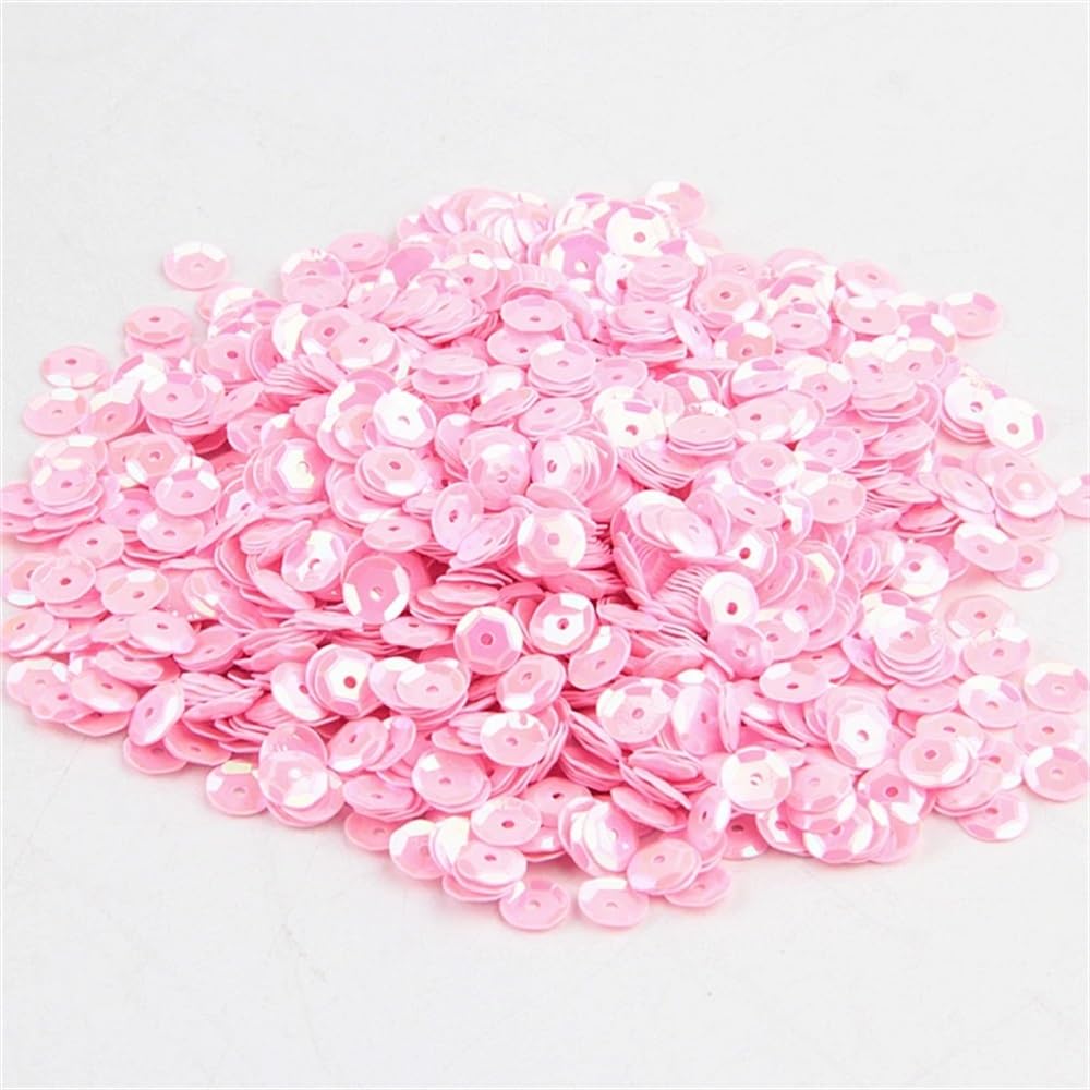 Cekiny do przyszywania, Okrągłe cekiny w miseczkach wielokolorowe 4mm, 5mm, 6mm do szycia i robótek ręcznych 10g(Red,5mm 1200pcs)