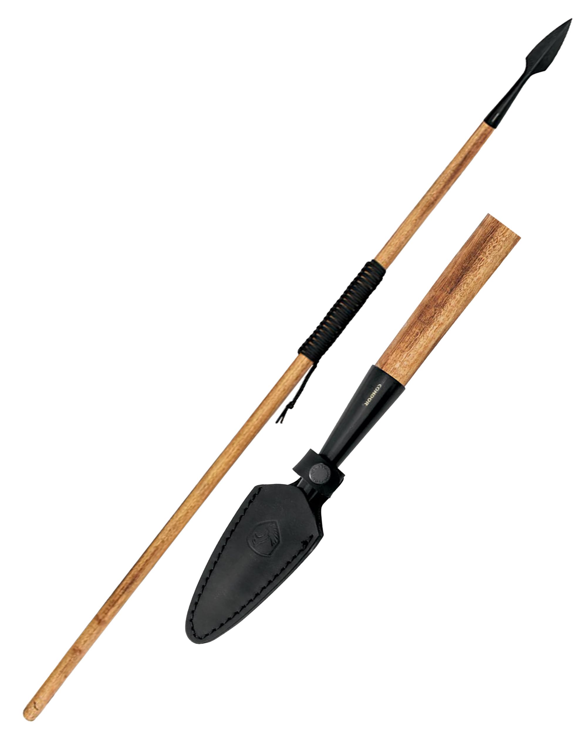 Amazon.com : Condor Tool & Knife Greek Hunting Spear - 1045 High Carbon  Steel - Spear Weapon with a Burnt Eucalipto Handle and Handcrafted Welted  Leather Sheath - 8.7in Blade