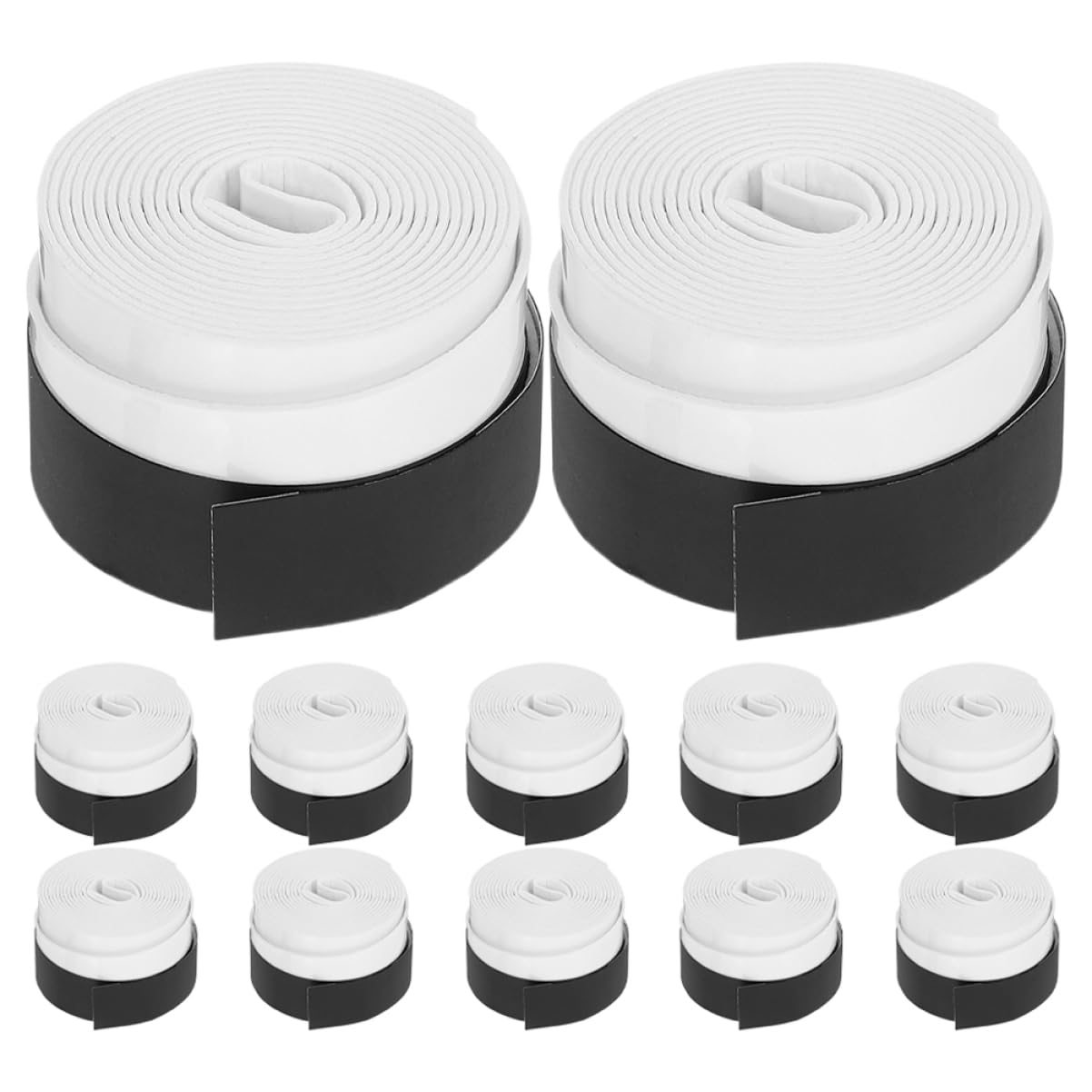 GOOHOCHY 12pcs Sweat Absorbing Tennis Racket Grip Tape Lightweight Badminton Handle Wrap for Enhanced Stability and Performance White Overgrips for Racket Sports
