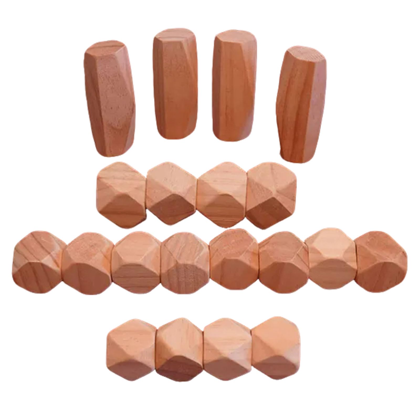 Bloques de Piedras apilables de Madera Natural Montessori sin Pintar