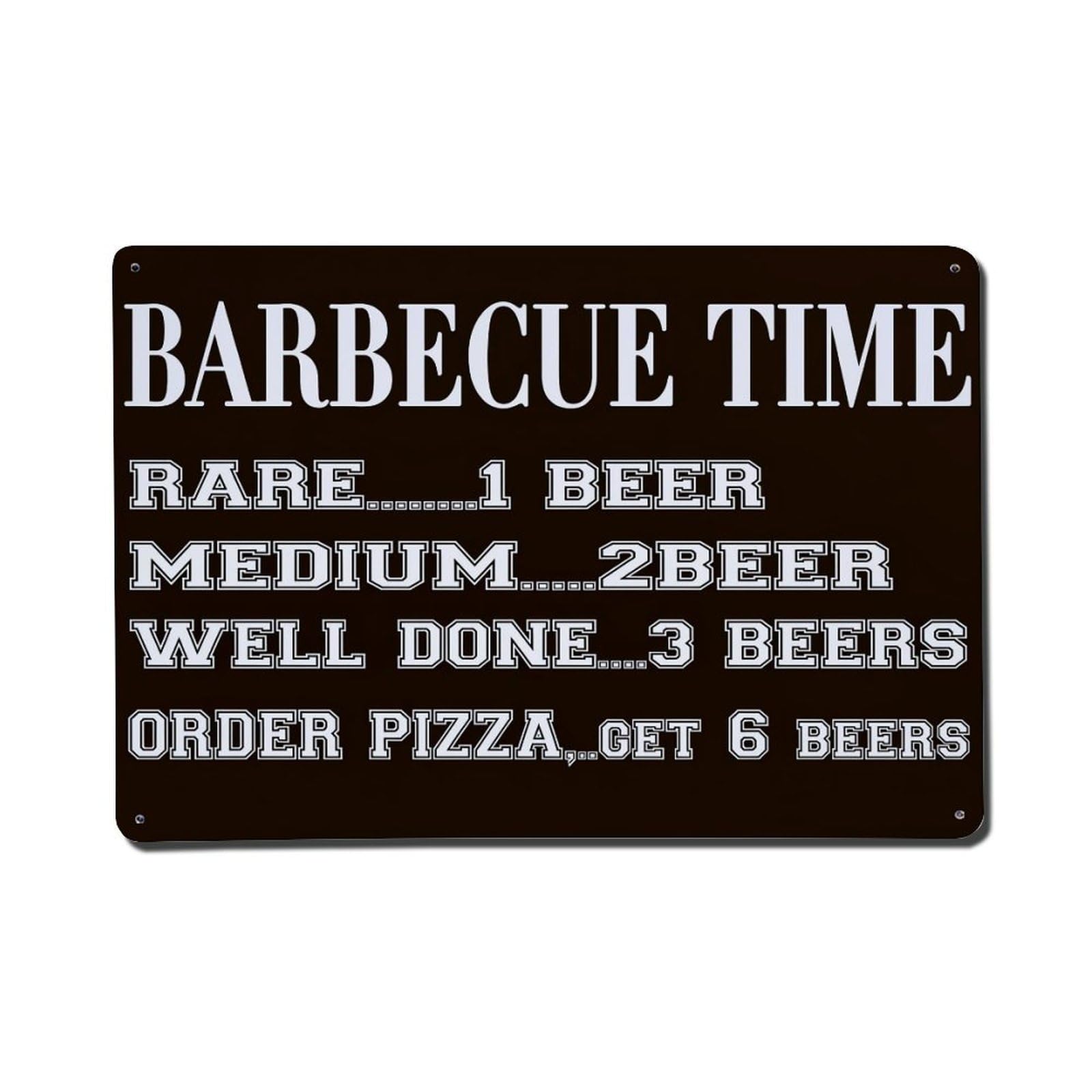 Barbecue Time Beer Guide Humor Vintage Tin Sign Retro Metal Wall Decor Metal Poster, Home Bar Garage Farmhouse Cafe Wall Art Decoration 8x12Inches