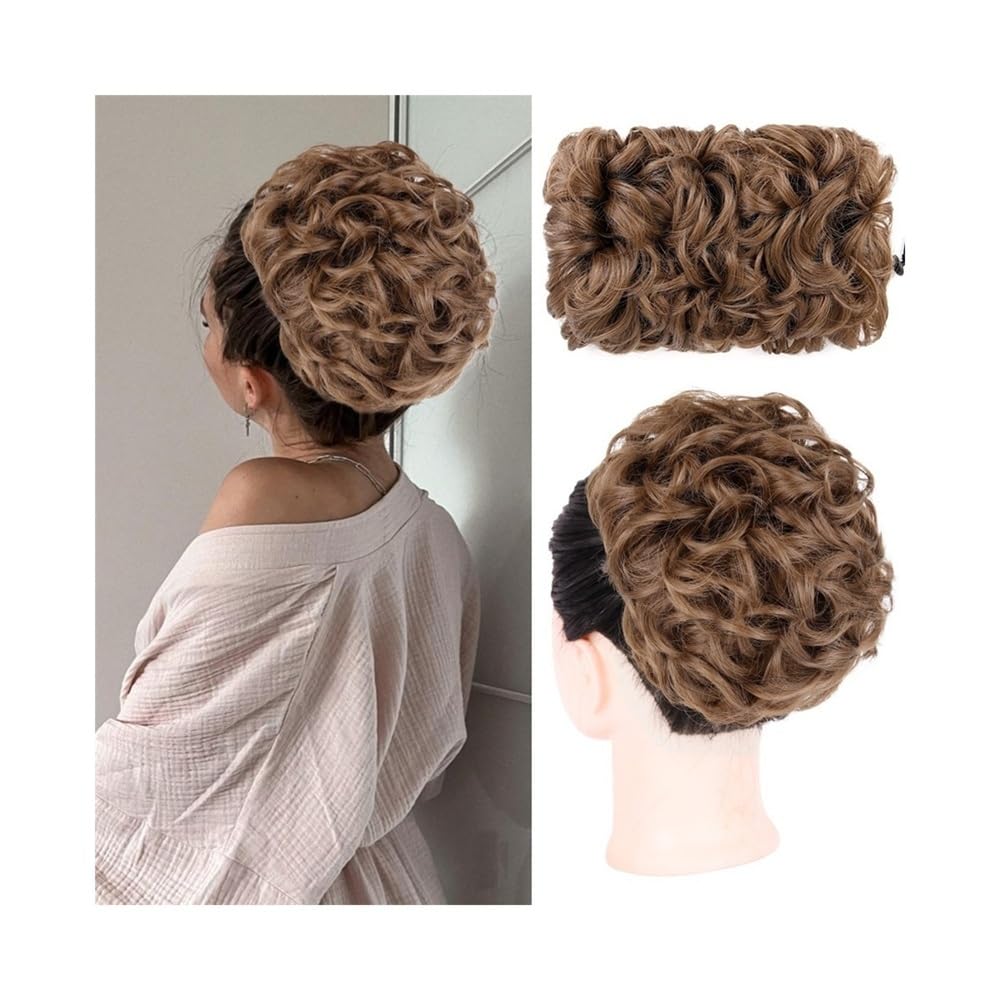 Chignon finto Chignon ondulato disordinato, accessorio for capelli con coulisse elastica sintetica e clip for donne nere Donne(12#)