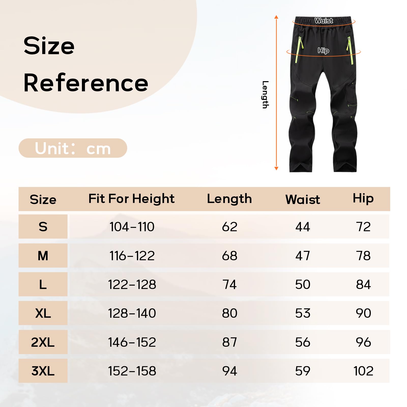 SUKUTU Pantalones de Primavera y Verano de Secado rápido para niños y niñas Pantalones de Senderismo Ligeros para niños