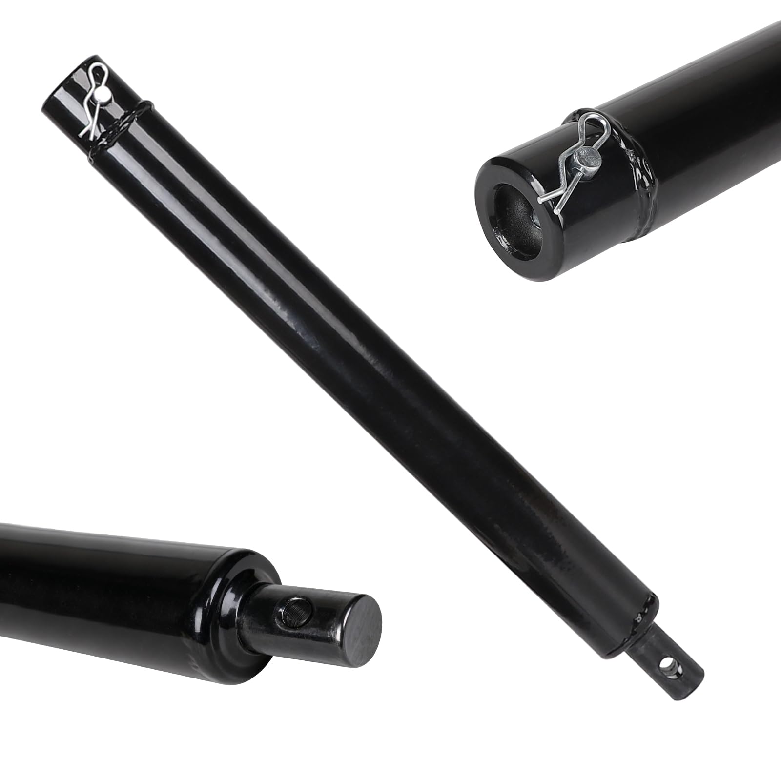 MIGUBIGU Earth Auger Extension 400 mm with Safety Bolt, Attachment Diameter 20 mm, Drill Extension for Earth Drill, Garden Drill, Earth Auger, Black Carbon Steel