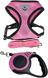 Guia Retratil Select Pet 5m + Peitoral Select Pet Para Cães E Gatos (Rosa, G)