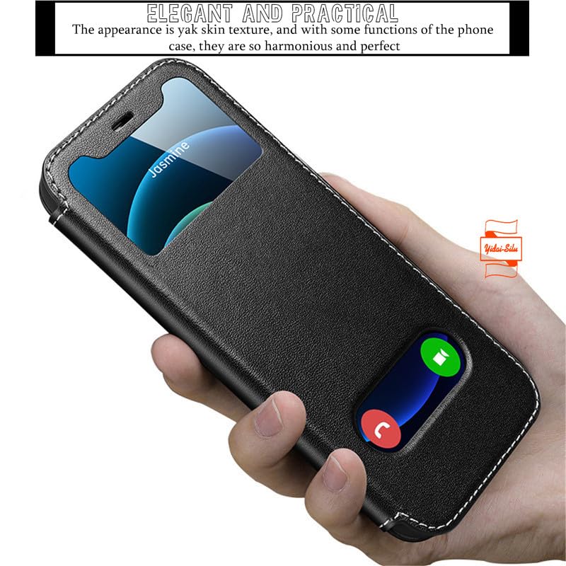 Étui en cuir pour iPhone 16 Plus rouge housse folio