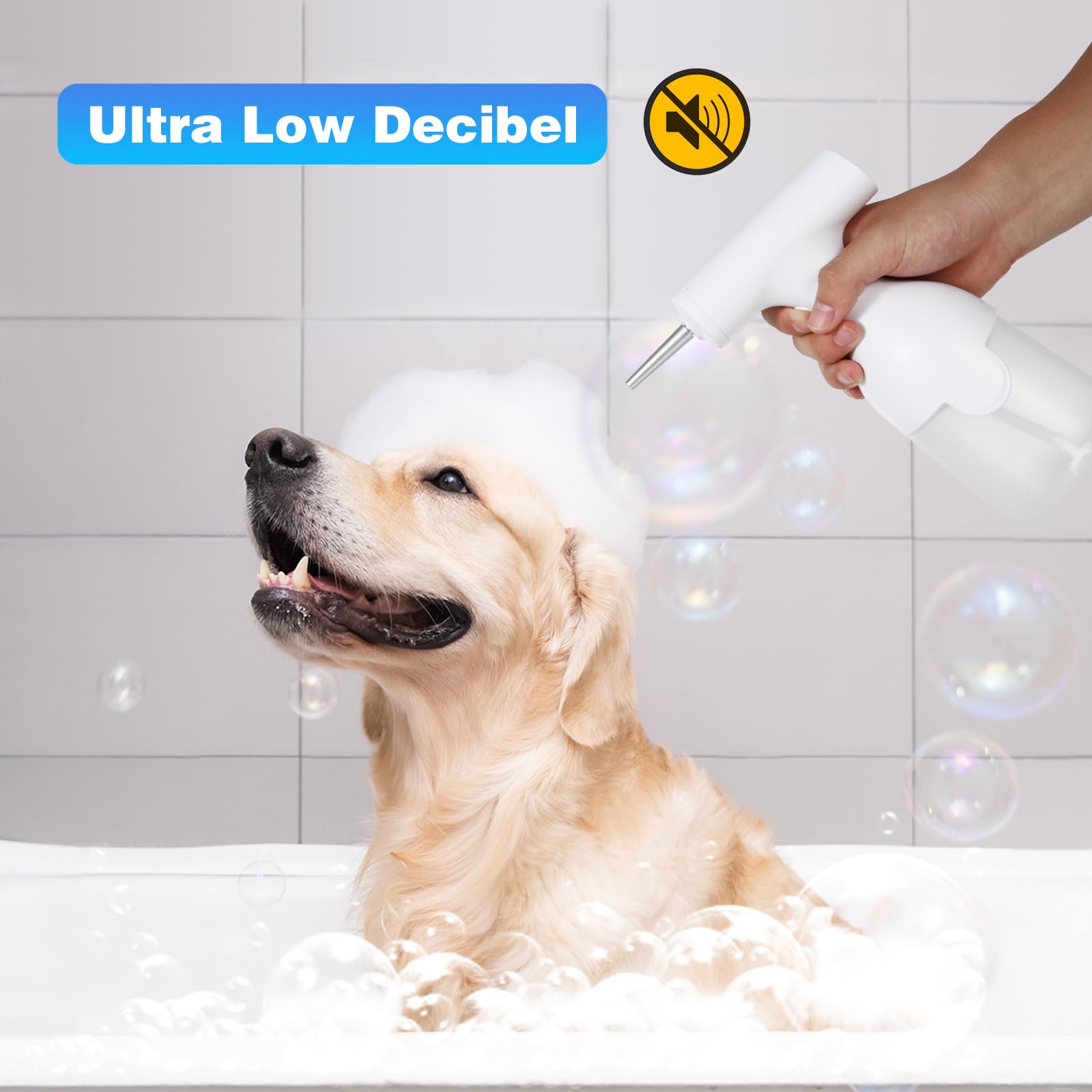 Máquina dispensadora eléctrica de jabón de Espuma para Limpieza de Perros, Cepillo de baño para Perros y máquina de Espuma, Cepillo de champú para Perros, Accesorios de Lavado de Perros,