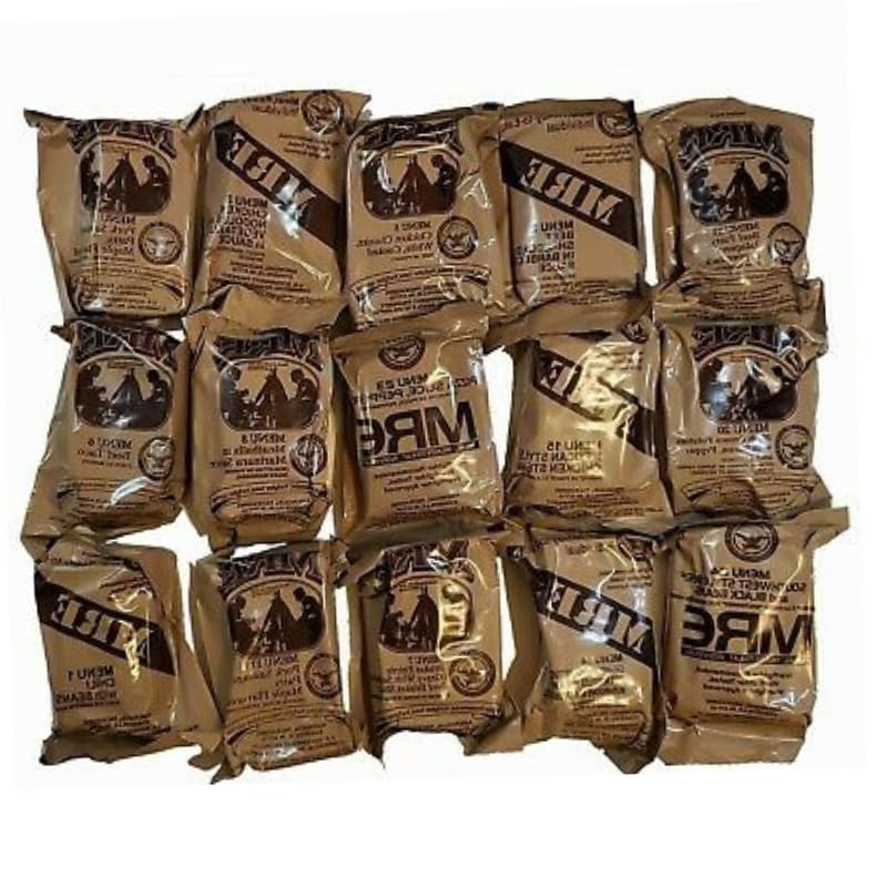 MRE (Ready-to-Eat) Meal Kit A and B Bundle Cases - Genuine U.S. Military Surplus Supply Box with Heater - Nutritional Emergency Food Bulk - Survival Food Rations Pack - Inspection Date 2025 or Better