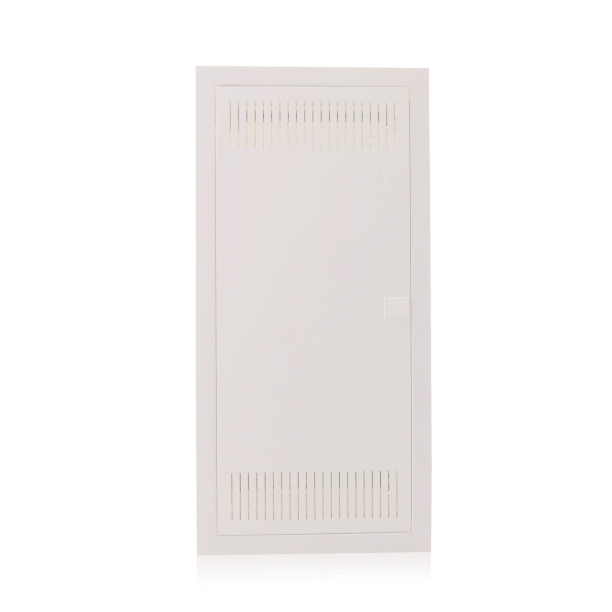 Intratec boîtier multimédia et tableau de distribution combiné encastré, IP30, 717 x 346 x 92 mm, 1 rangée, 12+2 modules, porte en acier blanc RAL 9003, répartiteur de communication