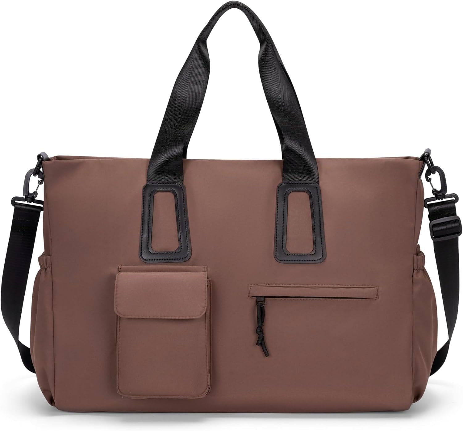 Travel Duffel Bag for Men & Women, Waterproof Overnight Weekender Gym Tote Carry On Luggage with Wet Pocket (Brown)