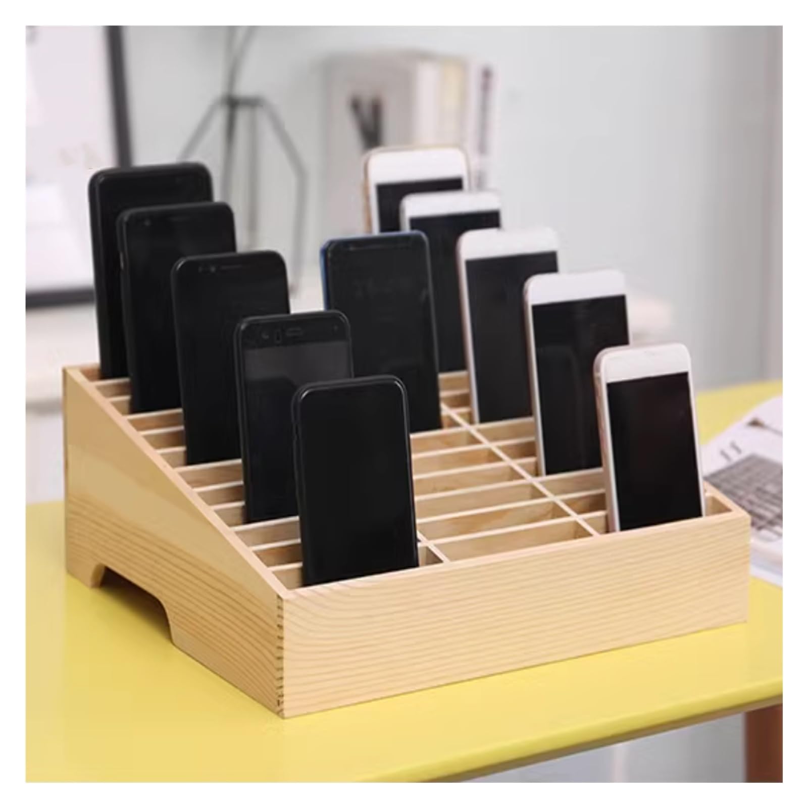 Evite distracciones: armario de madera para guardar teléfonos de gran capacidad