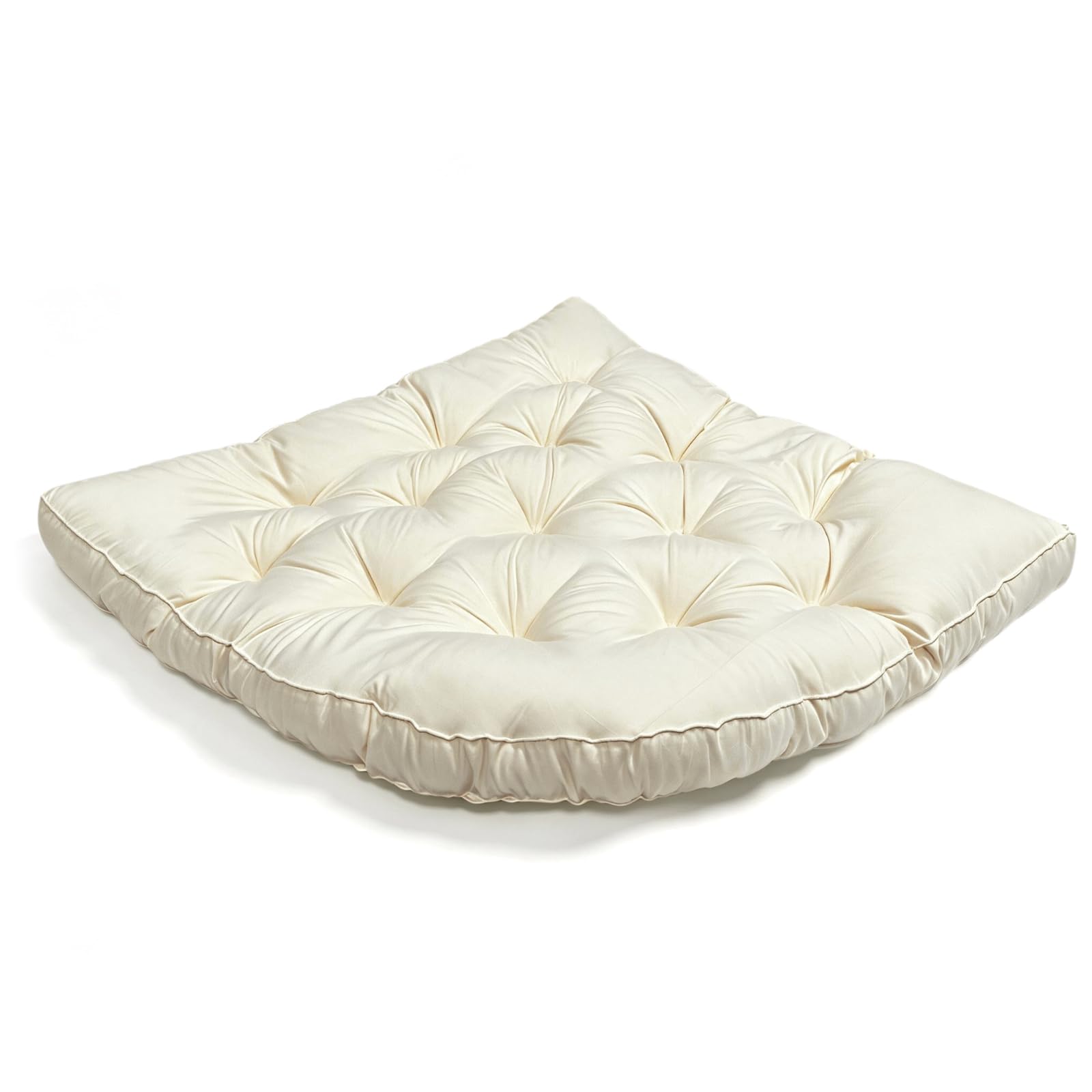 SHANNA Large Corner Floor Cushion, 100 x 100cm Kids Floor Pillow with Rounded Corners, Soft Non-Slip Cushion for Playroom, Reading, Yoga, Meditation (Beige)
