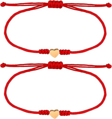 Miniatura 1 de Kabbalah Red String Bracelet Red Bracelet for Protection,Mother Daughter Bracelets,Matching Heart Red Thread Friendship Bracelets for Teen Girls,