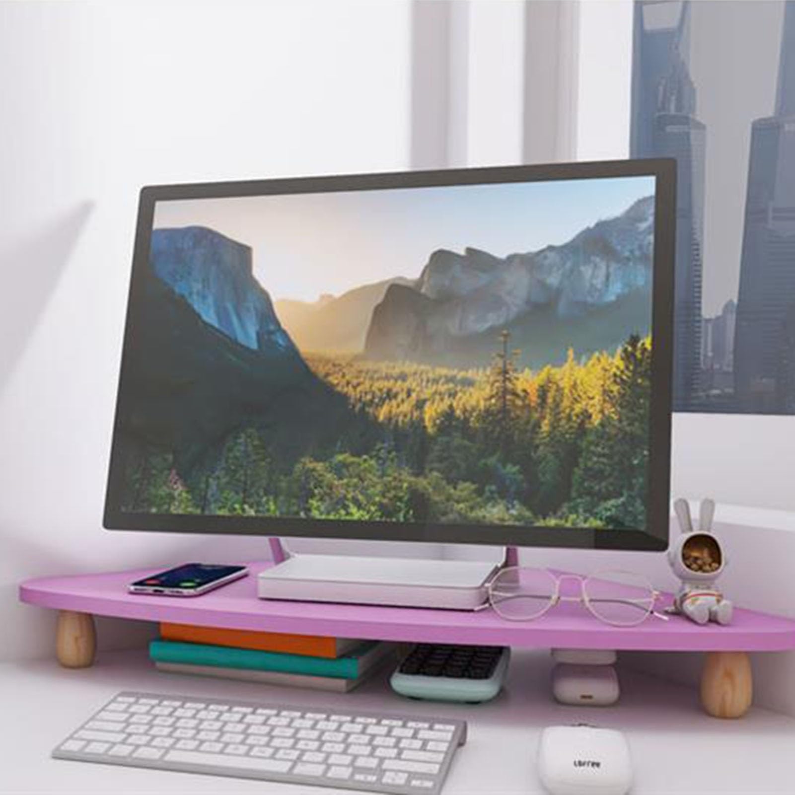 Support de moniteur d'angle robuste pour libérer l'espace et surélever un écran