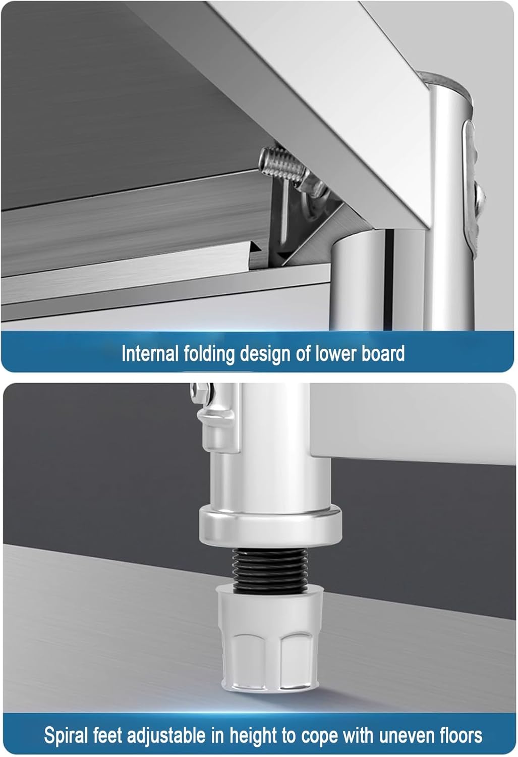 Stainless Steel Table, Top Preperation Countertop Stainless Steel Work Table, Commercial Stainless Steel Prep Table Bench Top, for Commercial and Home(80x40x80cm)