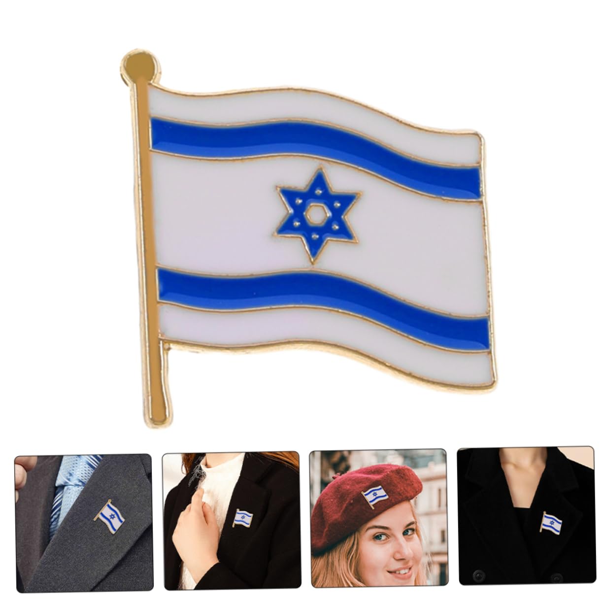 ibasenice Pines de Solapa Bandera de Israel, Broches de Aleación Ligeros y Creativos Set de 3 Esenciales para Fiestas y Ocasiones Obsequios