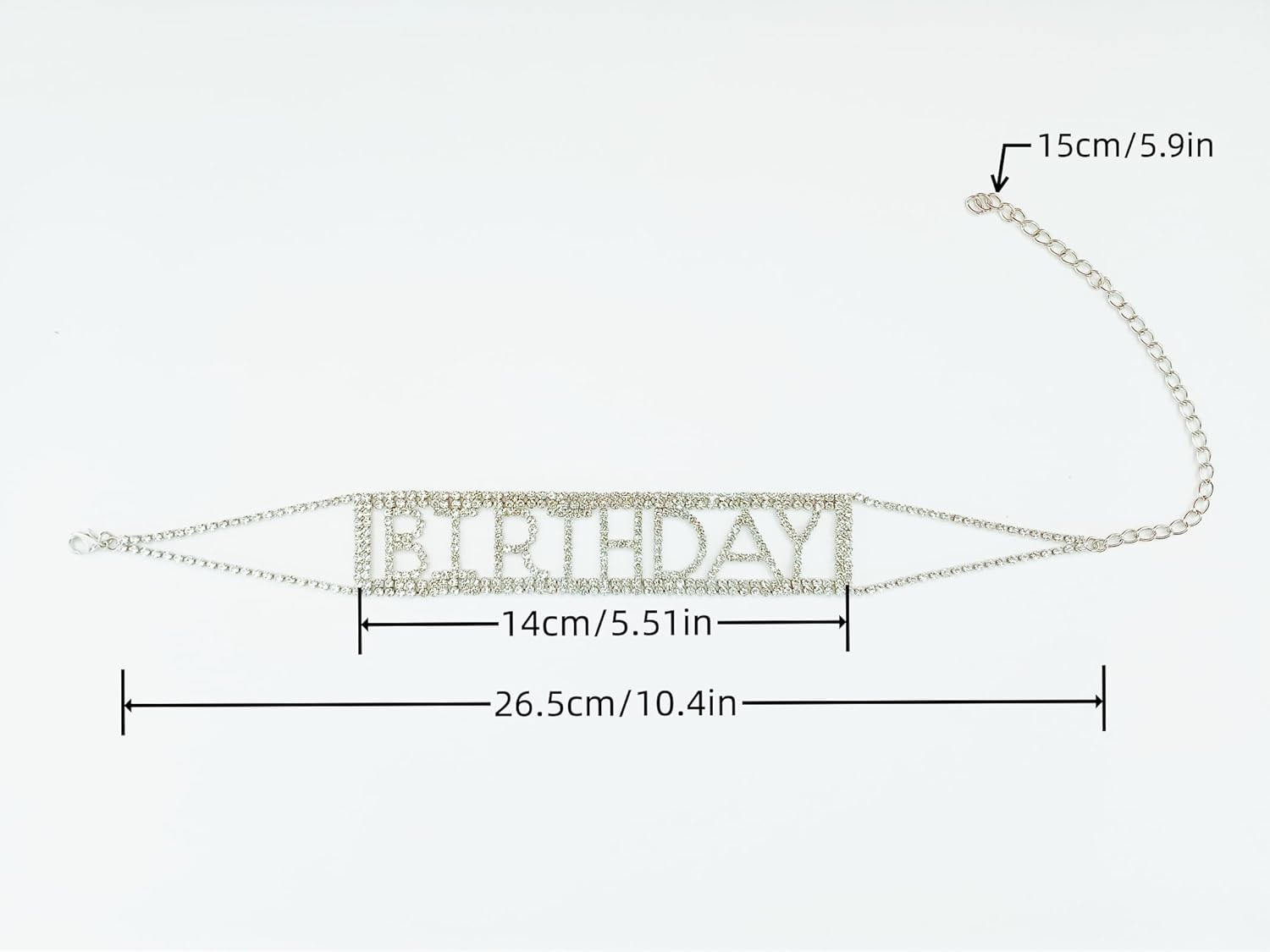 Rhinestones Choker Necklace BIRTHDAY Letter Choker Sparkly Crystal Necklace Chain Collar Chokers for Women Daily Wear Party Prom Accessories - Image 4