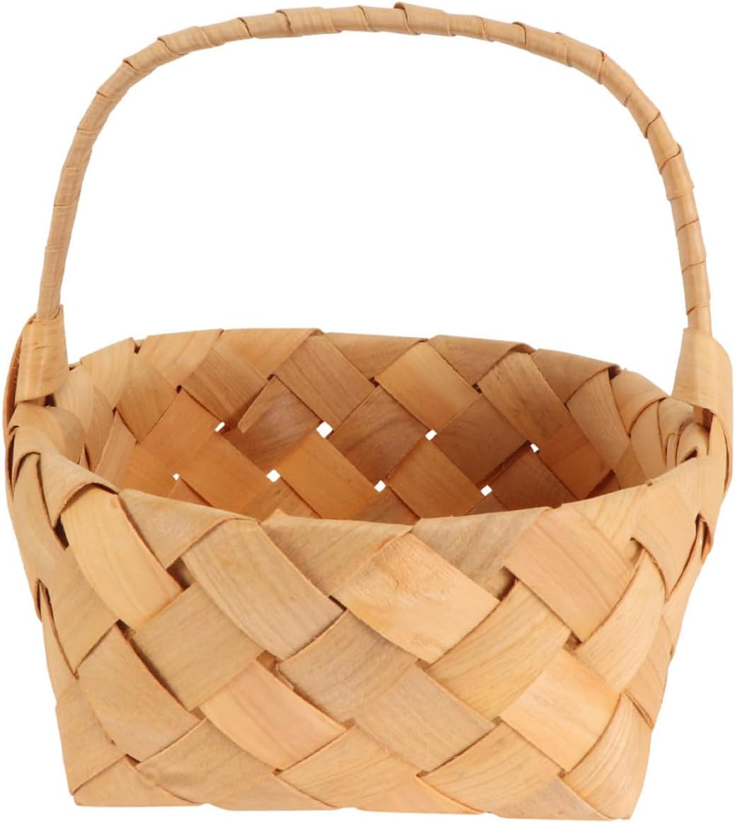 Wedding Flower Girl Basket Mini Woven Handheld Flower Basket for Wedding Ceremony and Picnic Use