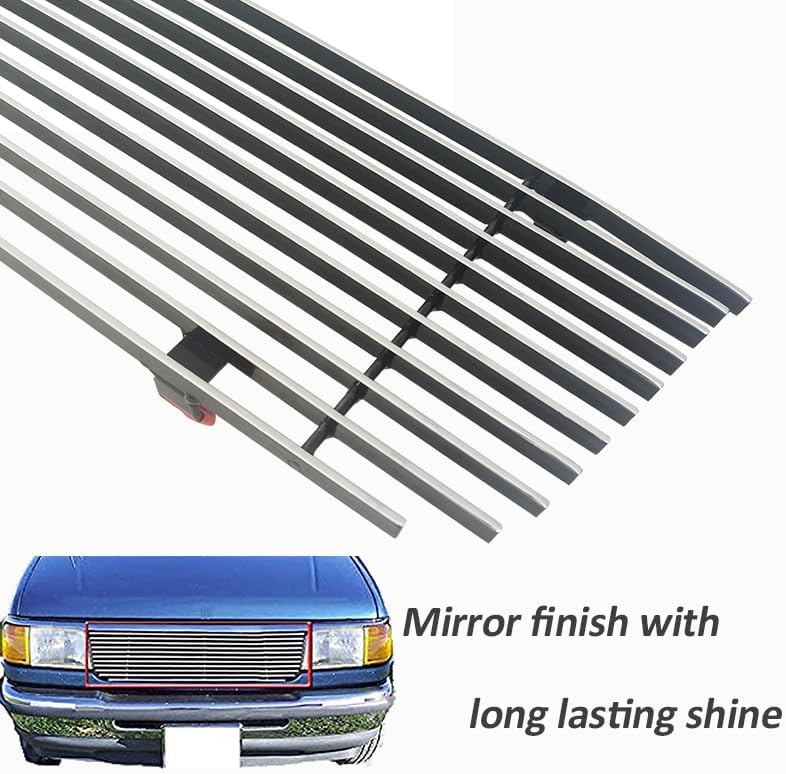 Compatible with Ford Ranger 1993-1997 Main Upper Chrome Billet Grille Aluminium Front Grille Grill Insert Fits 1994 1995 1996