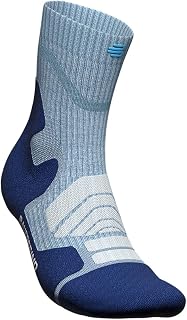Bauerfeind Outdoor Performance Mid Cut Hiking Socks for Outdoor Activities such as Hiking (Trekking, Hiking), 1 Pair of Wool Sports Socks (Merino), Sky Blue