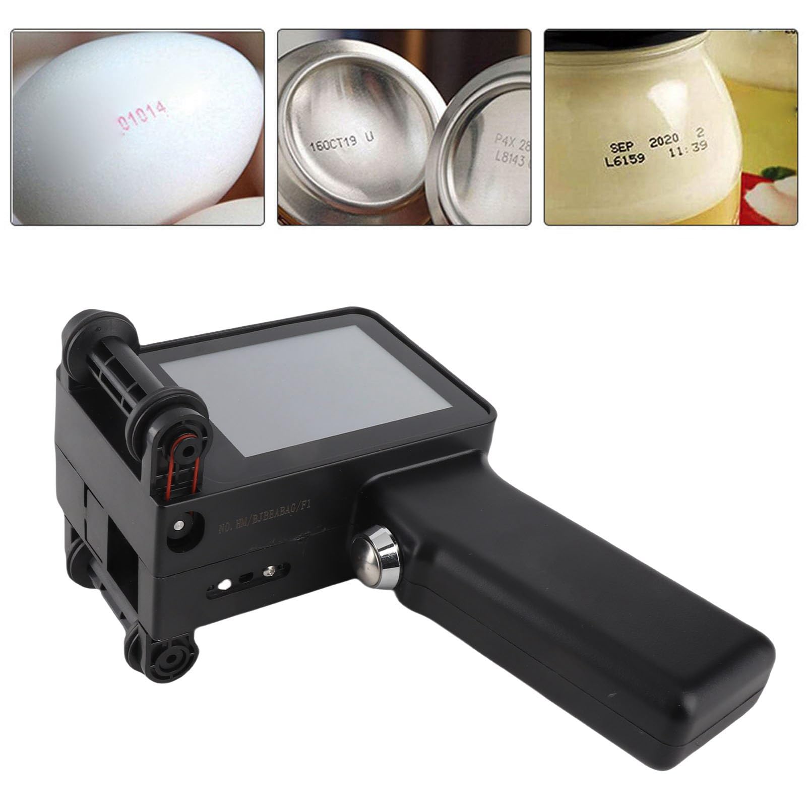 Imprimante à Jet d'encre Portable, Pistolet Portable Intelligent avec écran Tactile HD LED 4,3 Pouces, Aucune Cartouche Nécessaire, pour Code à Barres QR sur Diverses Surfaces