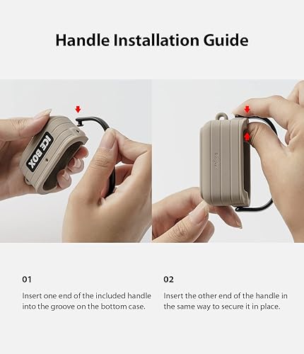 Miniatura 9 de Ringke Funda de silicona compatible con AirPods de 3 generación, funda de mango de bloqueo seguro con mosquetón de llavero, bonito diseño divertido