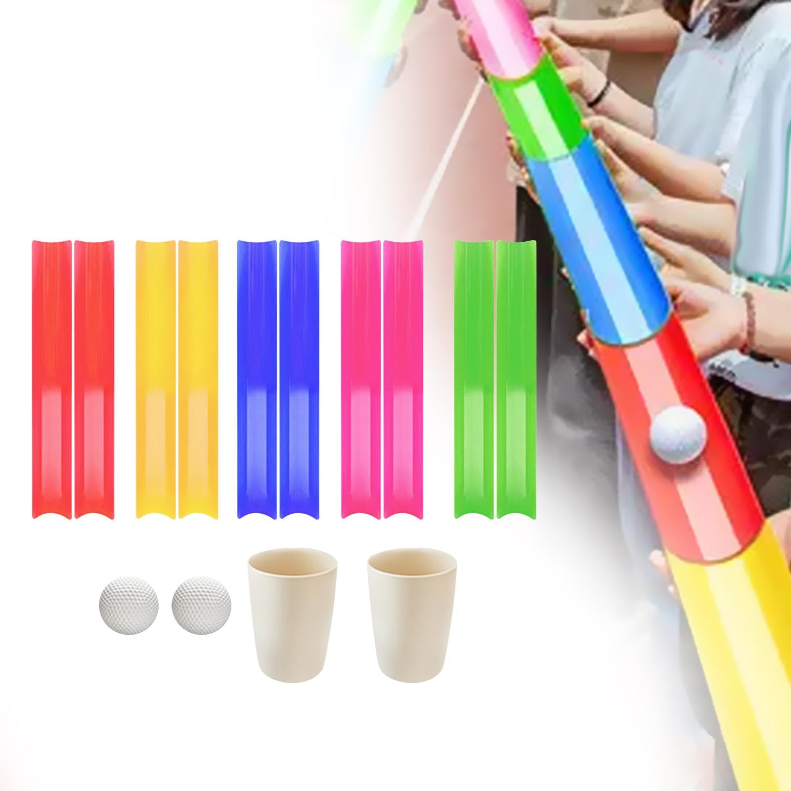 10 Piezas Juegos de Tubería Juegos Grupales Juego Deportivos Bolsa Organizadora Material Ligero Adecuado para Formación de Equipos Deportes en Campo I, Largo 5.5 cm de Ancho