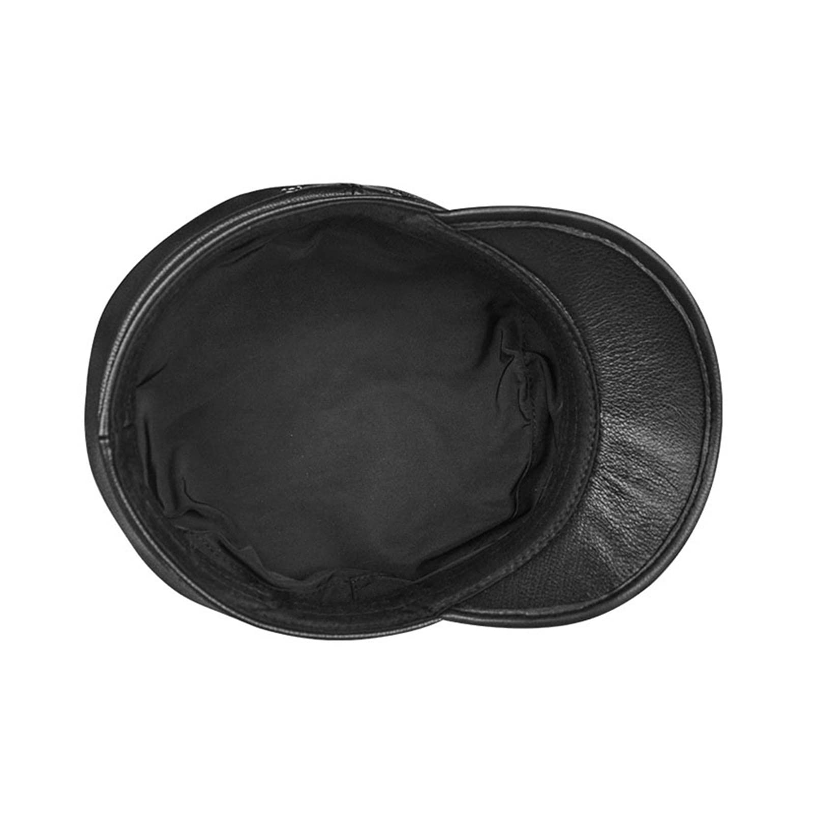 Cappello da Baseball in Vera Pelle da Uomo in Vera Pelle Black Real Lerther Student Trucker Sport Cappelli Cappelli Nero(XL)