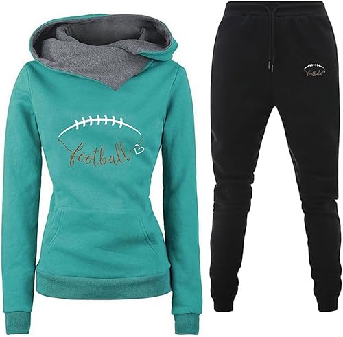 WKSCLPAI Conjunto de pantalones para mujer, conjunto de 2 piezas con capucha y pantalones deportivos a juego, lindo estampado gráfico, ropa de moda