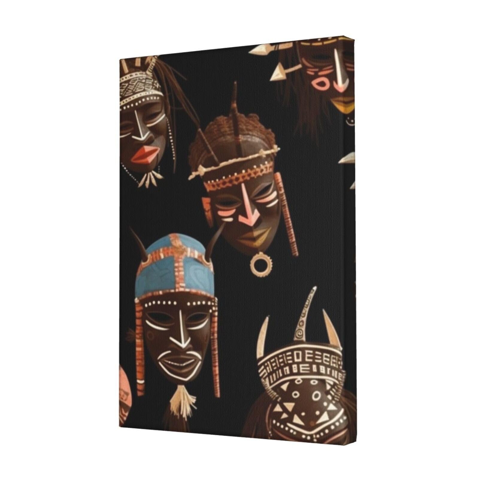 KLOPH African Ritual Ethnic Tribal Canvas Wall Art for Living Room 12"x18" Modern Artwork Painting for Bathroom Hanging Canvas Prints Aesthetic Wallart for Bedroom Kitchen Office Wall Decor
