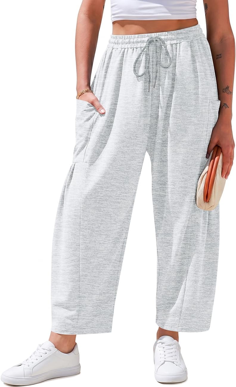 TARSE Wide Leg Sweatpants Women Casual Baggy Barrel Harem Pants Pockets