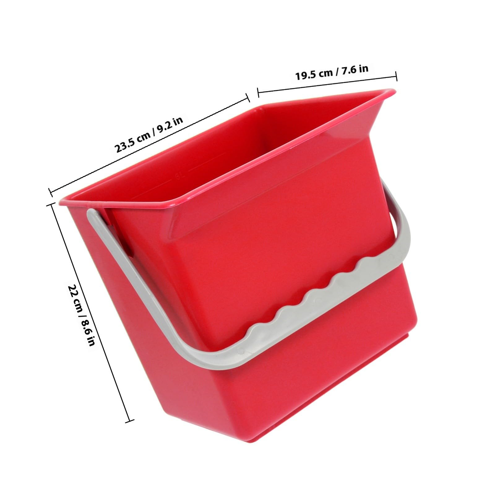 Seau de Nettoyage Rouge avec Poignée Poubelle de Voiture Compacte avec Échelle Graduée Seau pour Produits de Nettoyage pour Voiture et Suv Plastique Pratique pour Gestion des
