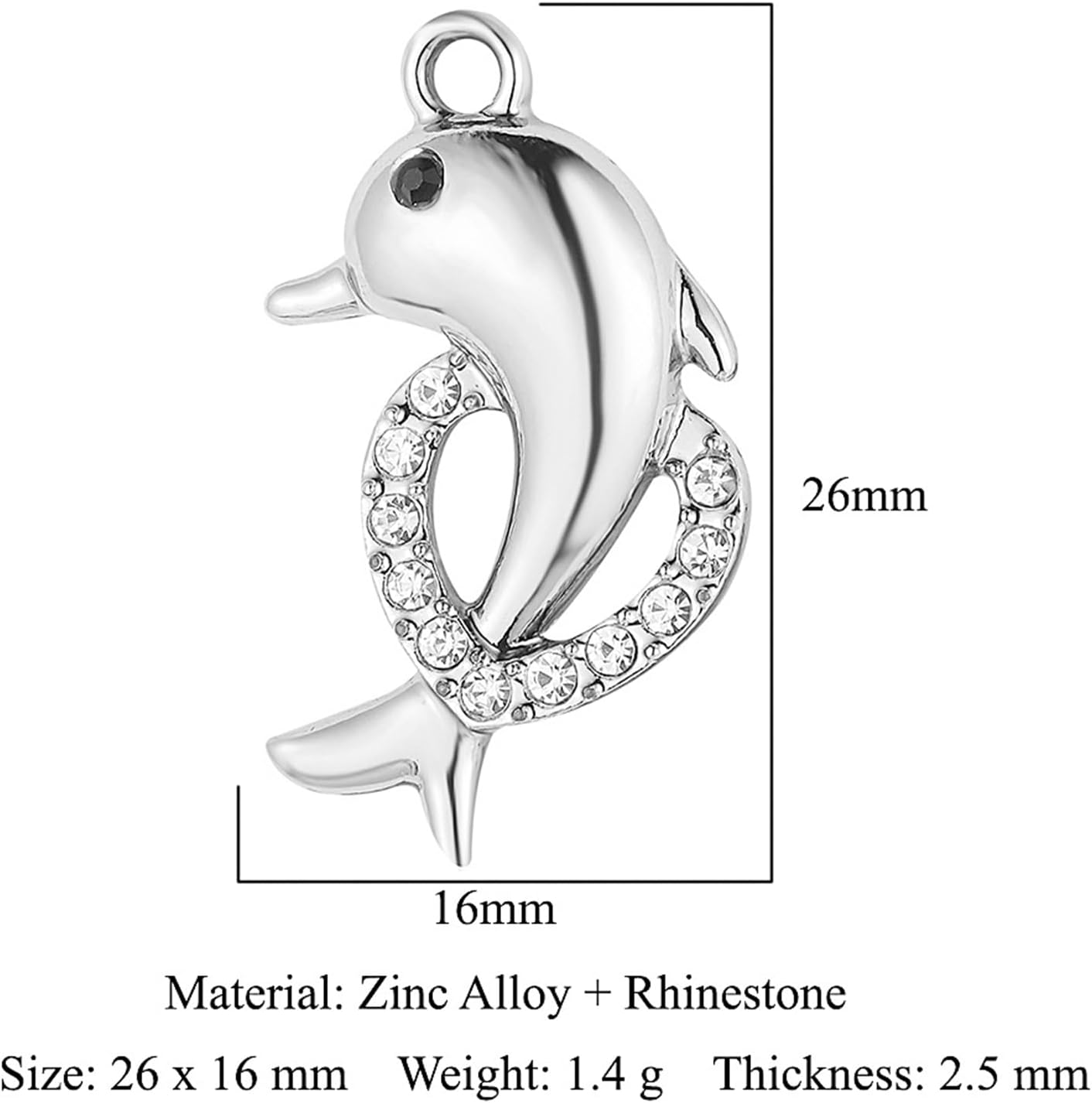 Dolphin Necklace Gold Silver Rhinestone Dolphin Pendant Necklace with Dolphin Beach Caring for The Marine Environment Themes Birthday Jewelry for Women - Image 6