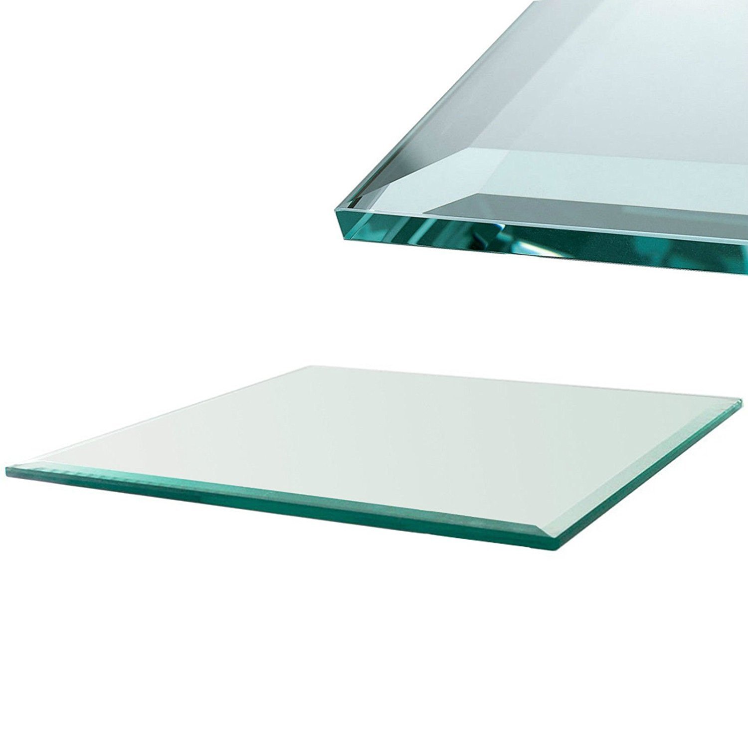Euro Tische Glasplatte für Kaminofen und Tischplatte in 80x60cm Facettenschliff, Schutzplatte mit 6mm ESG Sicherheitsglas, Funkenschutzplatte, Glasboden für Kamin (Klarglas)