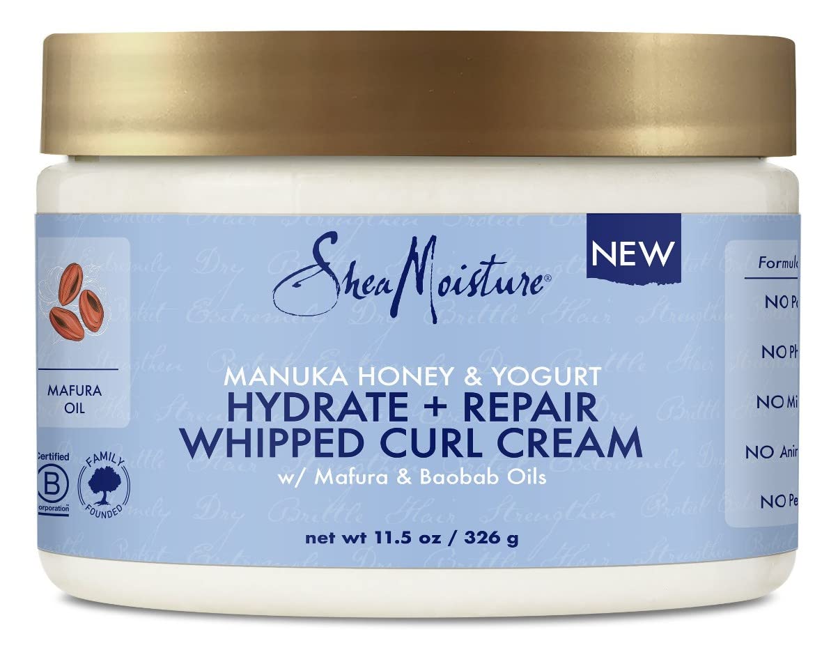 SHEA MOISTUREHydrate and Repair Moisturizing Curl Cream for Curly Hair Manuka Honey and Yogurt Sulfate Free Curly Hair Cream 11.5 oz