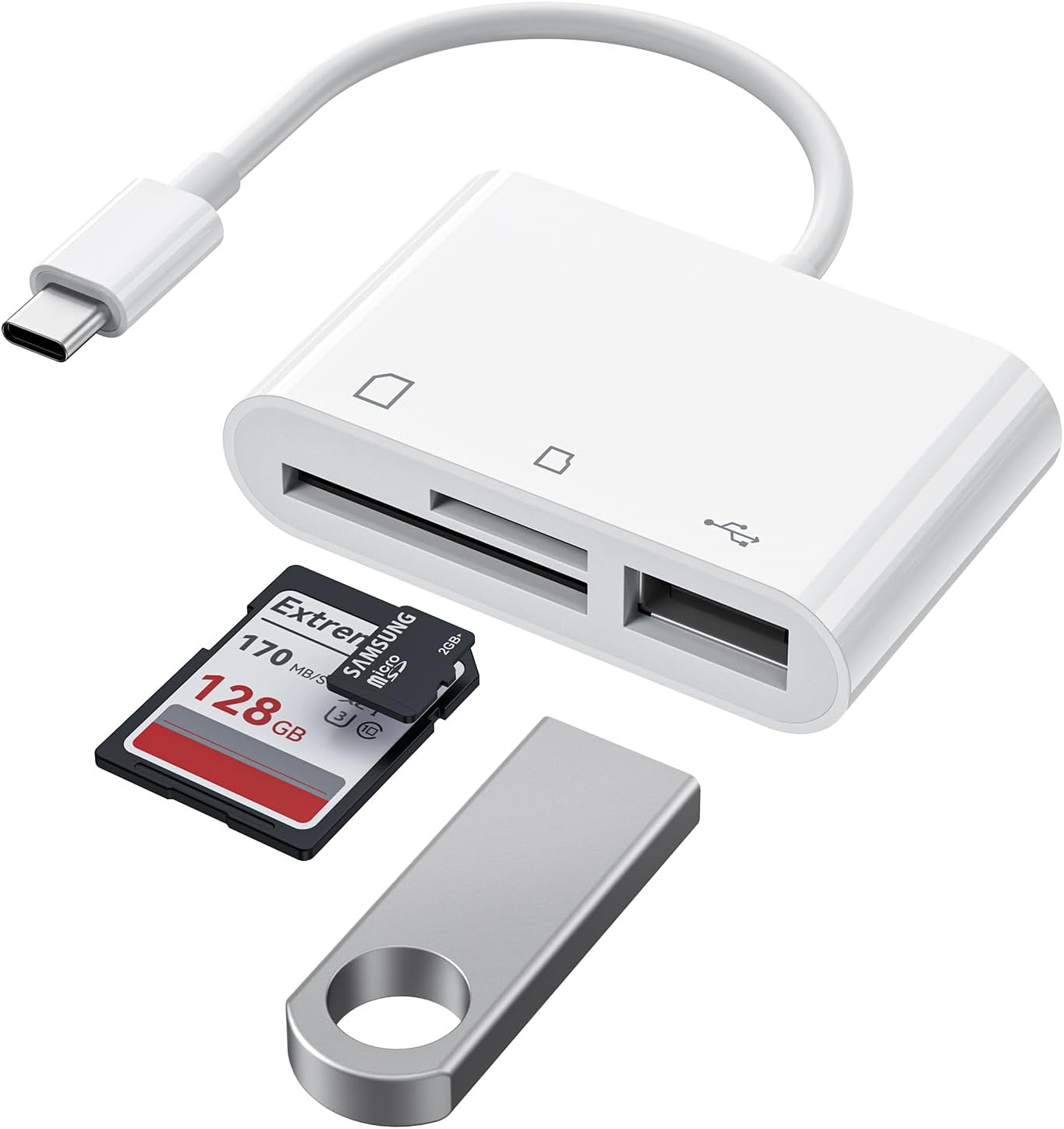 Amazon.com: USB C to SD CF Card Reader, SD Card Adapter with SD MicroSD ...