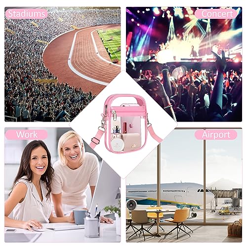 Image of Clear Bag Stadium Approved, Clear Crossbody Purse Bag with Front Pocket for Concerts Sports Events Festivals
