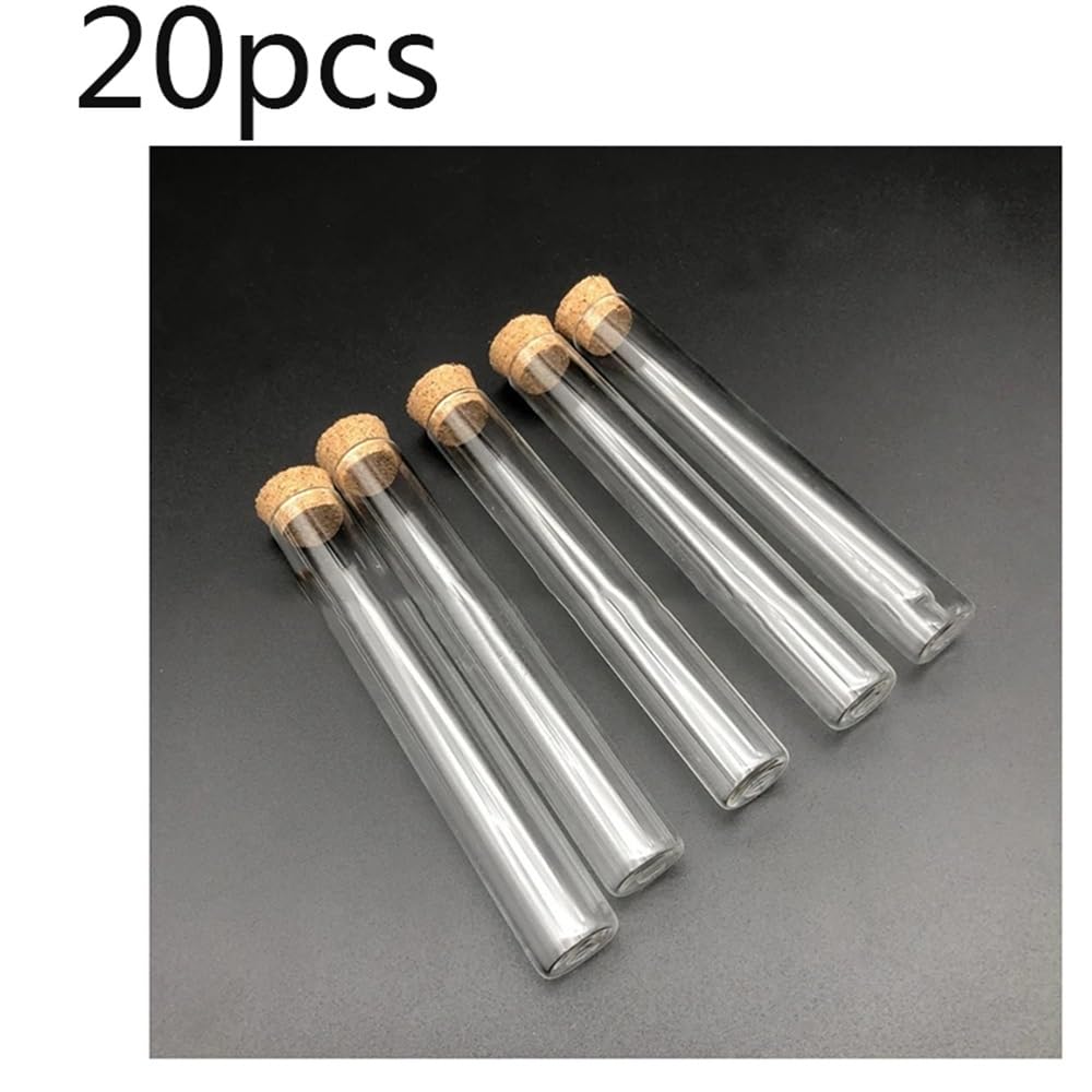 DIA 12mm bis 30mm transparentes, klares, unteres Verdickungsglas-Reagenzglas mit Korken(20x150mm 20pcs)