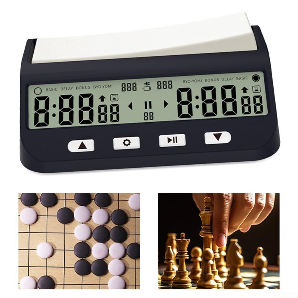 Timer digitale a scacchi, orologio a scacchi, timer con grande pulsante altalena, cronometro per gioco da tavolo
