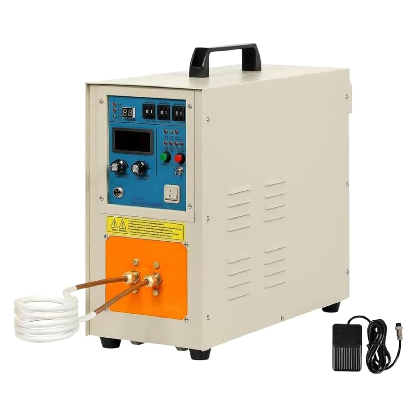 15KW Induction Forge Heating Machine Furnace High Frequency Induction Heater Furnace, 30-100KHz Heat Melting Welding Quenching Annealing Brazing Metal Melting Furnaces,110V
