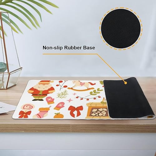 Miniatura 3 de Bonita alfombrilla de mouse vintage de Navidad, alfombrilla de mouse grande para juegos con base de goma antideslizante, juego de alfombrilla de