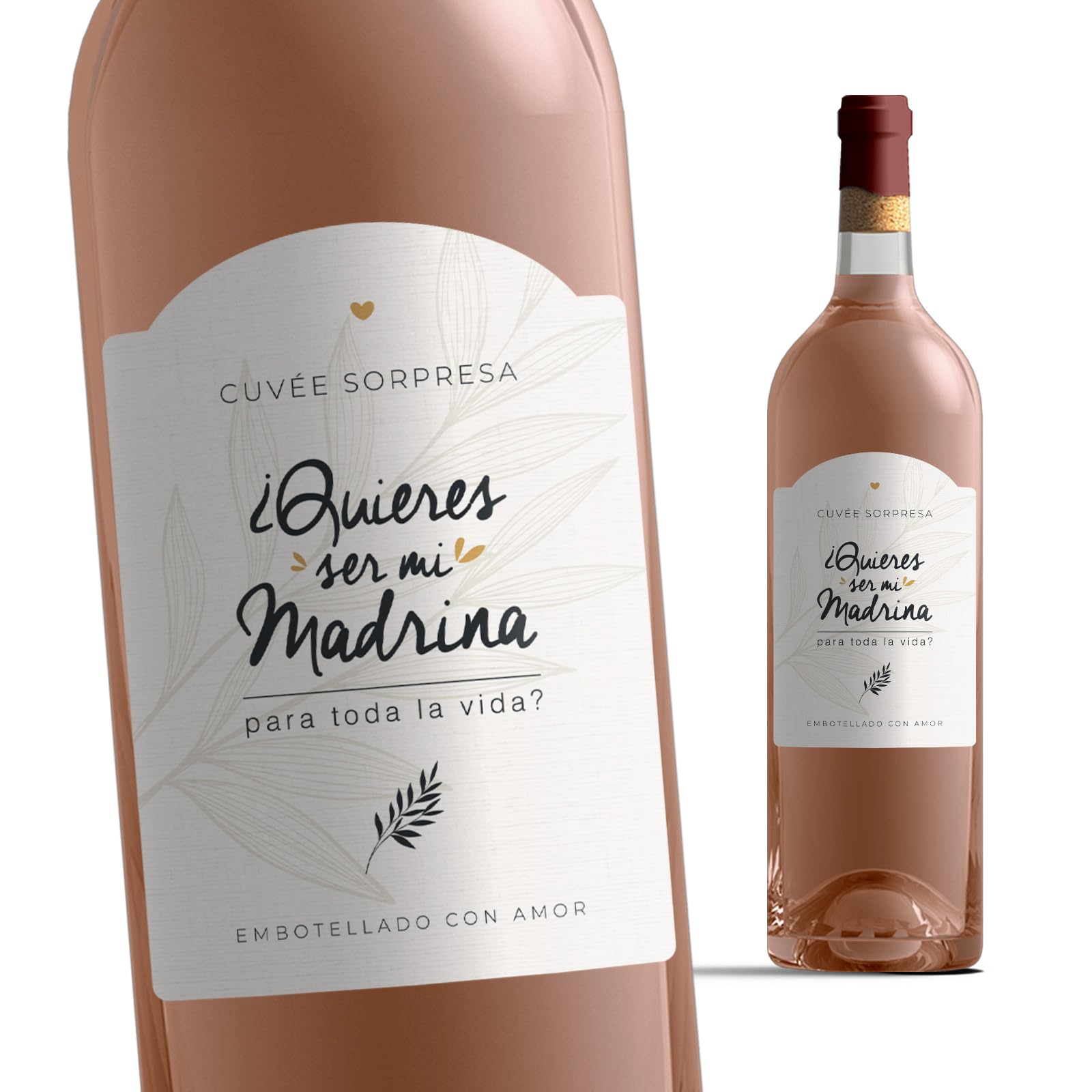 Etiqueta de botella Madrina | ¿ Quieres ser mi mi madrina para toda la vida ? | Anuncio Nacimiento, Petición Madrin, madrina de bautismo, futura madrina